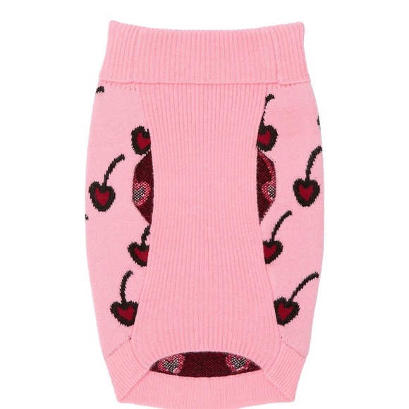 Victoria’s Secret PINK Pup Pet Sweater- Pink / Red Cherries- Size L- NWT - Picture 2 of 2